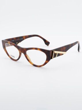 Fendi FE50092I 053 Women Eyeglasses Havana 52mm Cat Eye Frame
